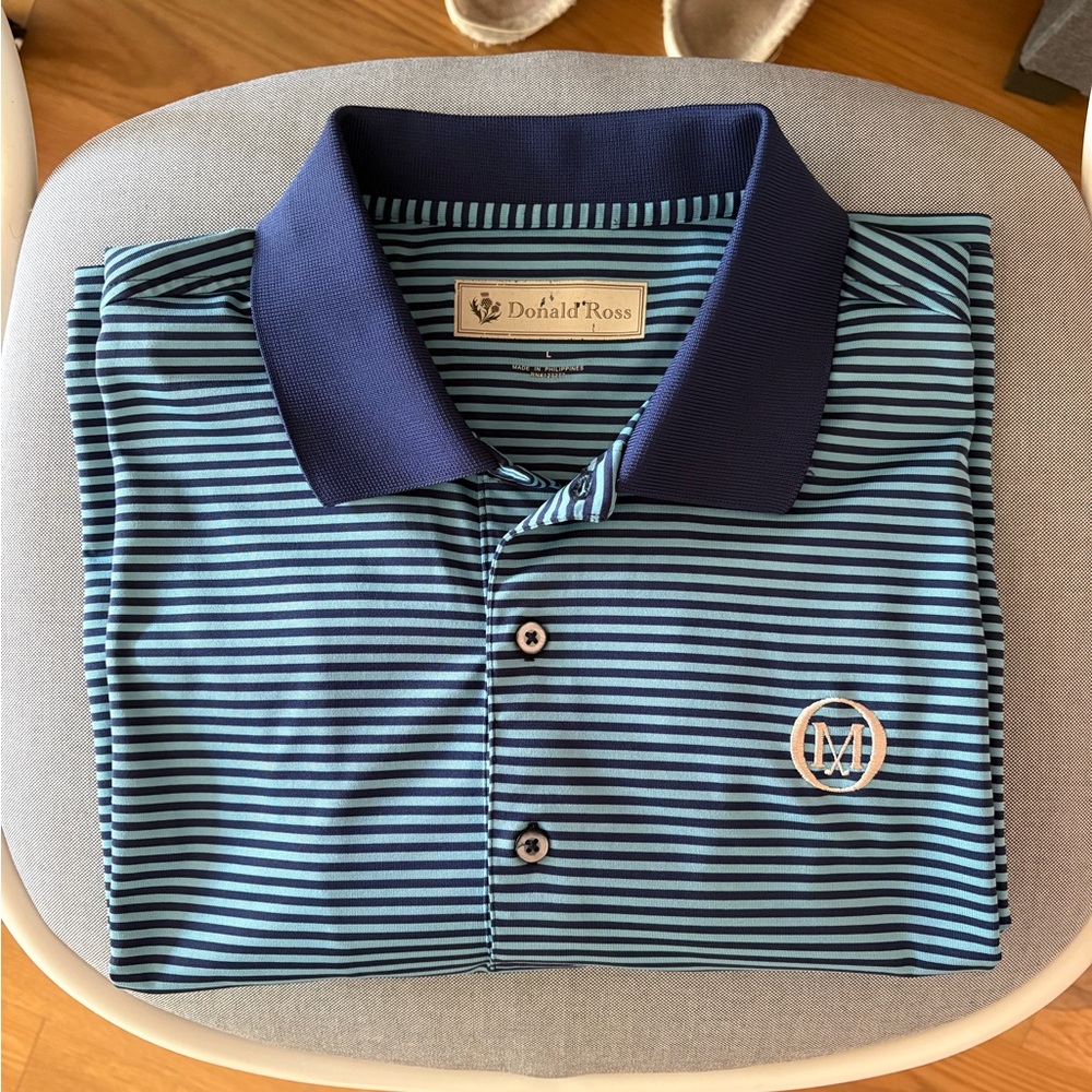 Brandon Dunes Golf Resort Men's Blue Striped Polo Golf Shirt
